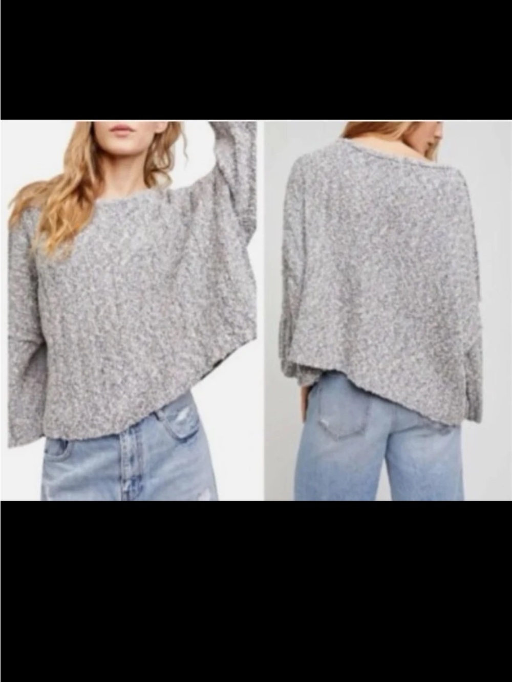 Free People Good Day Pullover Sweater Charcoal Gray Size Medium - Picture 5 of 12